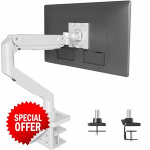 Claiks Heavy Duty Single Monitor Arm for 15 to 49 Inch Flat and Curved Screens