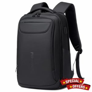 FENRUIEN Business Laptop Backpack for 15.6 Inch 1800D Business Backpack Men with Charging Port Computer Bag Durable Anti-Theft High-Tech Daypack Water-Resistant Casual Daypack (Black)