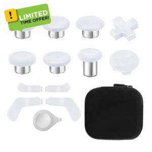 13 in 1 Component Pack Kit for Xbox Elite Series 2 Controller Metal Thumbsticks Replacement for Elite Series 2 Accessories Compatible with Xbox Elite Wireless Controller Series 2 Core (White)
