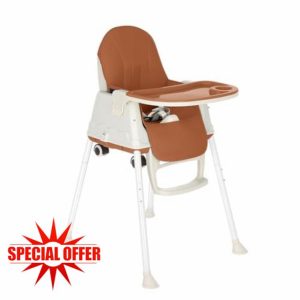 3-in-1 Convertible Baby High Chair – Adjustable Toddler Feeding Chair with Removable Tray