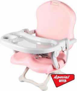 LN COZY CORNER Portable High Chair – Foldable Toddler Booster Seat for Dining Chair – Compact Travel-Friendly Baby Feeding Seat with Safety Straps – Easy-to-Clean Design – Ideal for Home and On-the-Go