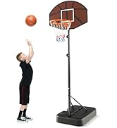 COSTWAY 10FT Basketball Backboard Hoop Set, 210-260cm Adjustable Basketball Hoop Net System with ...