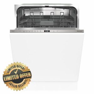 Hisense HV642C60UK Fully Integrated Standard Dishwasher - Stainless Steel Control Panel with Fixed Door Fixing Kit - C Rated            [Energy Class C]