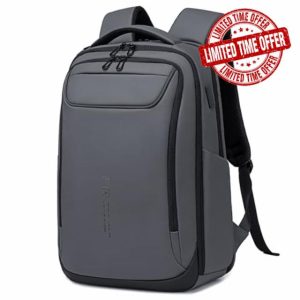 FENRUIEN Business Laptop Backpack for 15.6 Inch 1800D Business Backpack Men with Charging Port Computer Bag Durable Anti-Theft High-Tech Daypack Water-Resistant Casual Daypack (Grey)