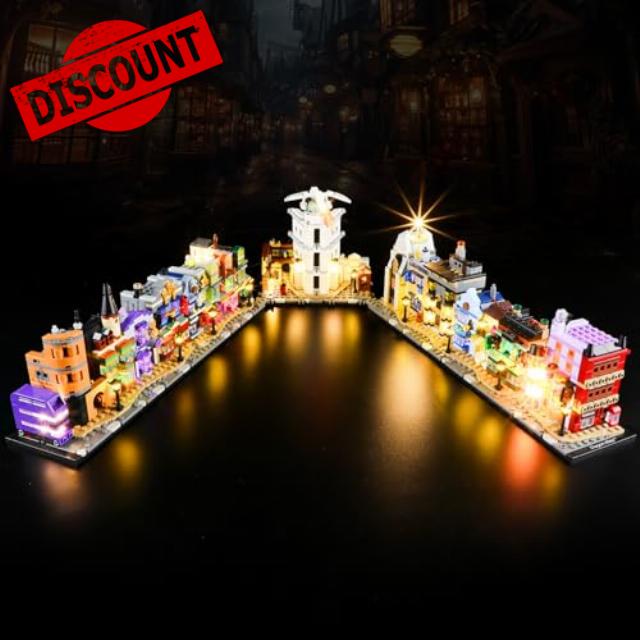 BOOZUU Light Kit for Lego-76444 Diagon Alley Wizarding Shops - Lighting Compatible with Lego Harry Potter Diagon Alley Wizarding Shops 76444 Building Set for Adults (Lights Only