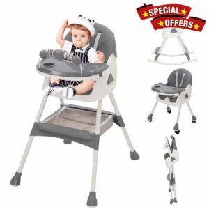Baby High Chair 3-in-1 Highchair with Playstand Kids Highchairs with Removable Tray Adjustable Folding Baby Chair with Reclining Function Combination Adjustable Foldable Baby Chairs