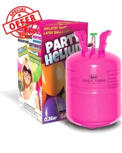 King Of Balloons Large Disposable Helium gas Canister will fill upto 50 x 9 inch balloons