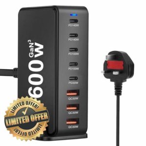 Glitfix USB C Charger 600W mit 8 Port GaN Fast Charger Plug