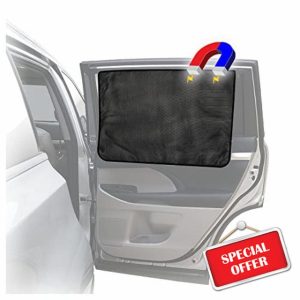 ggomaART Car Side Window Sun Shade - Universal Reversible Magnetic Curtain for Baby and Kids with Sun Protection Block Damage from Direct Bright Sunlight