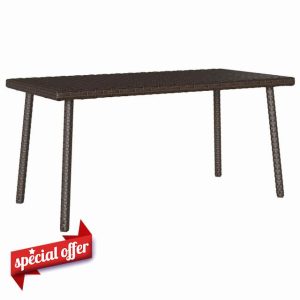 idaXL Garden Coffee Table - Poly Rattan Outdoor Patio Furniture in Brown