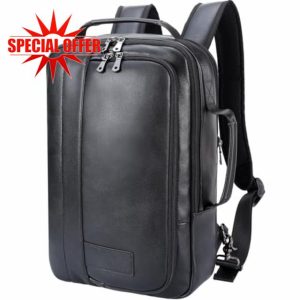 TIDING Leather 15.6" Laptop Backpack for Men Business Work Bag Convertible Briefcase Backpacks Expandable Travel Rucksack Large Anti Theft Daypacks