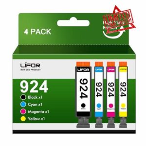 LIFOR 924 Ink Cartridges Replacement for HP 924 for HP OfficeJet Pro 8120e OfficeJet Pro 8122e 8124e 8125e 8132e 8134e 8135e 8130e 8138e 8139e All-in-One(4-Pack