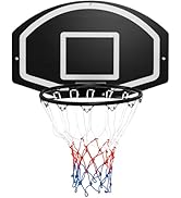 SPOTRAVEL Portable Basketball Hoop and Stand, 176-206cm Adjustable Basketball Set with PVC Backbo...
