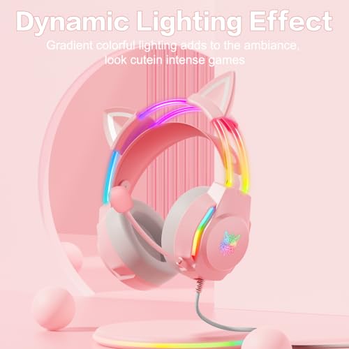 RGB Backlight Headphones for PC/PS4/PS5/XBOX/Switch with Noise Cancelling Mic- Virtual 7.1 Surround Sound