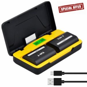 2850mAh LP-E6 LP-E6N Replacement Battery with Charger Case Compatible with Canon EOS R5