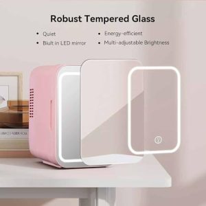 Skincare & Cosmetics Beauty Fridge with LED Mirror For Car