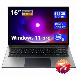 Laptop 16-inch 8GB DDR 512GB SSD Portable Laptop