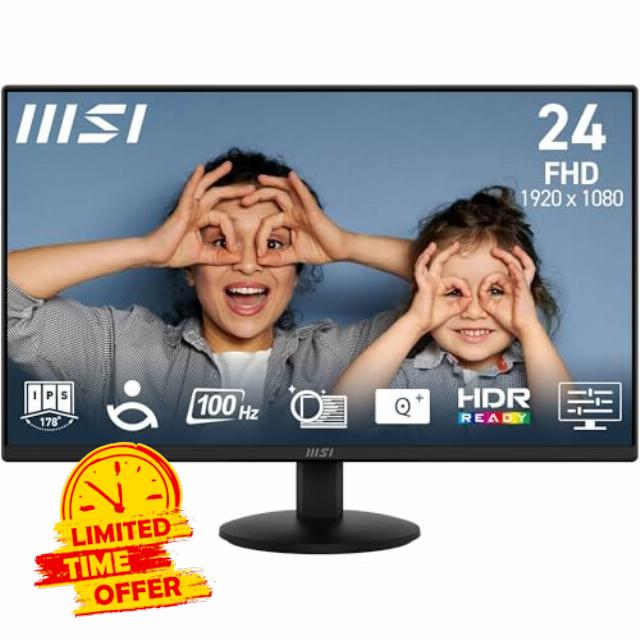 MSI PRO MP242L 23.8-Inch FHD Office Monitor - 1920 x 1080 IPS Panel