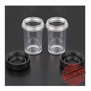 Microscope Objective Lens Box Plastic Microscope Objective Lens Holder Box 45mm/60mm Protective Case RMS Thread(4 PCS 60mm)