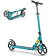 SPOTRAVEL Kick Scooter, Foldable Kids Scooters with LED Flashing PU Wheels and Kickstand, Height ...