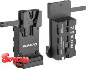 FOMITO NP-F970 F750 F550 Dummy Battery to V-Mount Plate Power Adapter for Camera Monitor Neewer F100 FEELWORLD FW568 F5 T7
