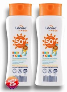 2x Lācurā Sun - Aldi | Baby & Kids Sensitive Sun Lotion - SPF 50+ | Very High Protection - UVA/UVB Protection | 200mL Each