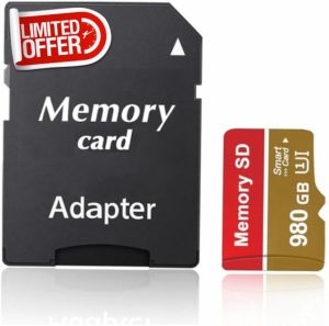 980GB SD Card Micro SD Card High-Speed Memory Card Reliable For Camera Micro SD Cards For 4k UHD Durable Memory Card Fast SD Cards