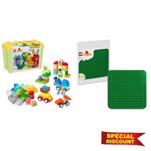 LEGO DUPLO Classic Cars and Trucks Brick Box + Green Building Plate Toddler Learning Toys 10439 + 1046