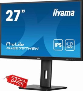 iiyama XUB2797HSN-B2 27 inch IPS USB-C Dock Display 65W Charging
