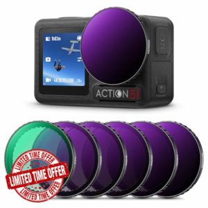 K&F Concept 6-pack Snap-on Filters for DJI OSMO Action 3/4/5 pro - CPL ND8 ND16 ND32 ND64 ND1000