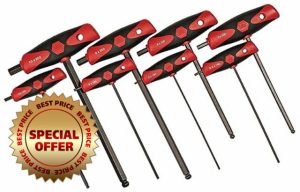 Wiha 33496 8-Piece Soft Grip T-Handle Ball End Hex Metric