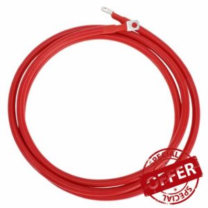 VekAuto 1 Pc Battery Inverter Cable 2 AWG Gauge 8FT 5/16" Lug Battery Cable Universal for Car Vehicle Boat RV Solar Tinned Copper Red