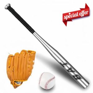 25 Inch Baseball Bat Set Strong Aluminium Baseball Bat Full Size Non-Slip Handle Light Weight Smooth Surface For Youth Adults Outdoor Training Practice Softball Hitting Drills Silve