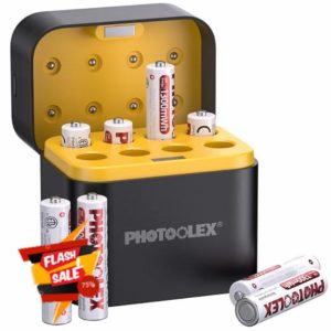 PHOTOOLEX AAA Rechargeable Batteries Lithium 8 Pack with Charger