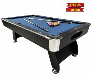 BCE Black Cat 7ft American Pool Table - with Full-size American Pool Balls & 2 Cues