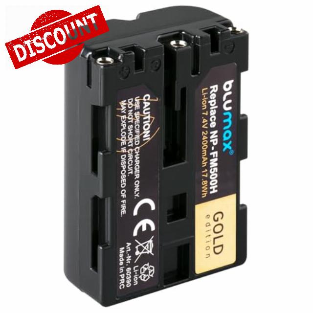 Battery Replacement for Sony NP-FM500H | 2400mAh -| NP-FM500 NP-FM55H for Sony Alpha 77 99 - A77 A99 II - DSLR A580 A850 A900 - VG-C77AM VG-C99AM