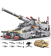 Ebortsin Dicker Max Tank Destroyer Building Blocks, 632 Pcs WW2 Army Tank Toys Building Kit, Mili...