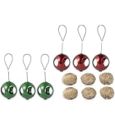 Grumpy Gardener Christmas Bauble Bird Feeders with 6 Premium Fat Balls | Festive Bird Feeders for...