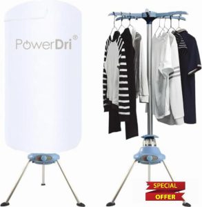 PowerDri Portable Fast Drying Electric Clothes Dryer Heated Indoor Home Dorms Buddy Hot Air Airer Machine (White)            [Energy Class A+++]