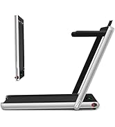 SPOTRAVEL 2 in 1 Folding Treadmill, 2.25HP Under Desk Treadmill with Bluetooth Speaker, Remote Co...