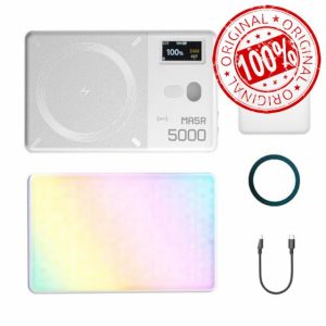 Godox MA5R RGB LED Video Light 5W 1800K-10000K Magnetic Charging Full-Color LED Fill Light Supports NFC APP Control Built-in Power Bank (White)