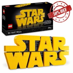 LEGO Star Wars 75407 Brick-Built Star Wars Logo - Collectible DIY Building Set for Adults - Iconic Pop Culture Model Kit - Home Office Display Piece - Gift Idea for Adult & Teenage Fans