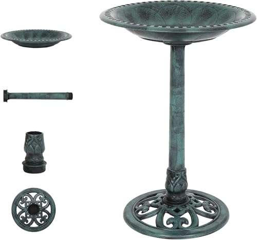 51×51×72cm Resin Garden Birdbath