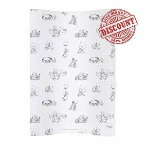 Deluxe Unisex Baby Waterproof Changing Mat - Anti Roll Cosy 50x70cm | Waterproof & Wipeable (Black & White Winnie The Pooh)