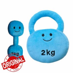 Plush Toy Dumbbell and Kettlebell Set - Baby Rattle - Suitable for Newborn Babies - Plush Toys for Babies Infant Girls Boys Baby Gift - Sensnory Toy (Mystic Blue)