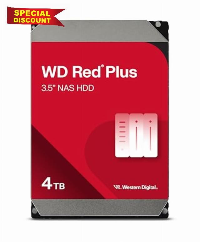 WD Red Plus 4TB NAS 3.5" Internal Hard Drive - 5400 RPM Class
