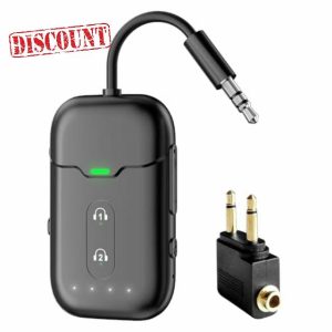 Airplane Bluetooth 5.4 Adapter Bluetooth Transmitter Receiver Supports 2 AirPods or Headphones with aptX Adaptive