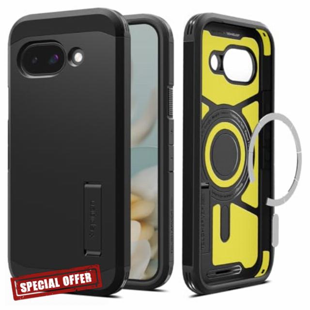 Spigen Tough Armor (AI) MagFit Case Compatible with Google Pixel 9a - Black