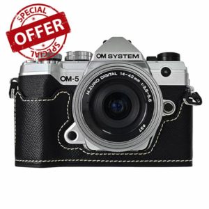 Rieibi PU Leather Half Case for Olympus OM-5/Olympus OM-D E-M5 Mark III Camera Case