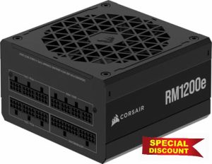 CORSAIR RM1200e (2023) Fully Modular Low-Noise ATX Power Supply with 12V-2x6 Cable – ATX 3.1 & PCIe 5.1 Compliant